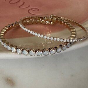 Beautiful White Opal/Gold Bracelets - NEW